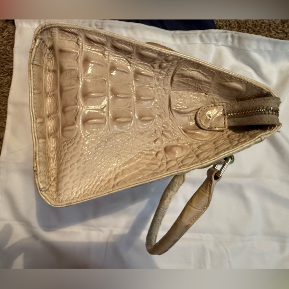 Brahmin Cream Satchel with Woven Leather Design - Picture 9 of 11
